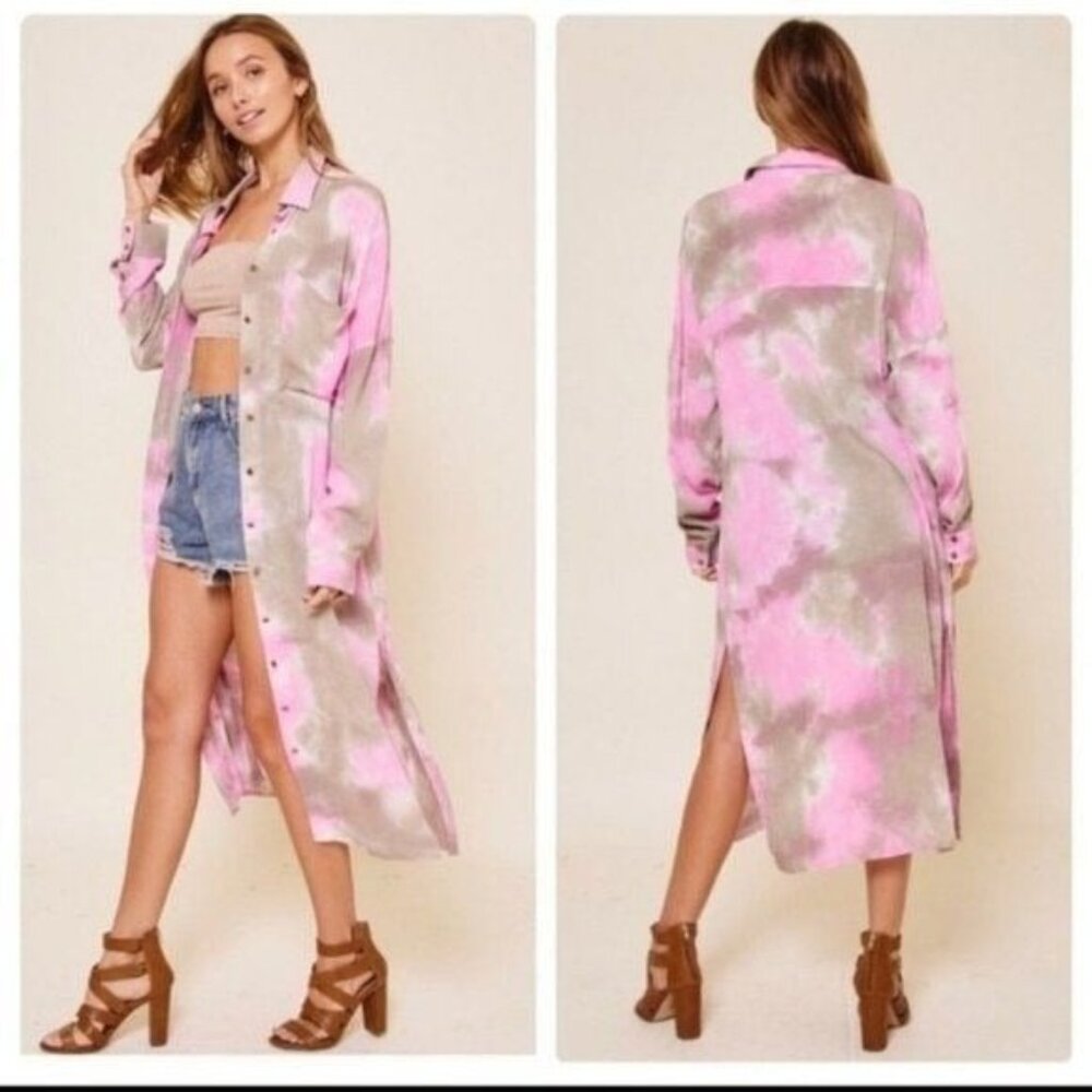 TIE-DYE TOP/ KIMONO/ DRESS- ALL IN ONE-NEW-SIZE: SMALL